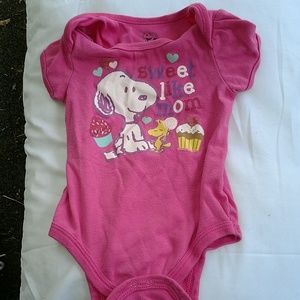 Peanuts Snoopy and Woodstock 12 months onesie